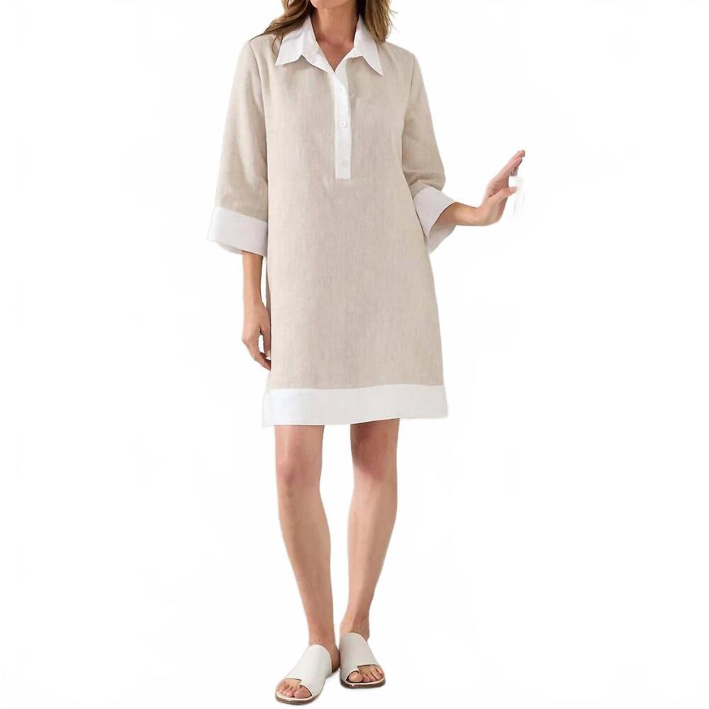 NEW KAREN KANE oakley colorblock shift dress in oatmeal - Picture 3 of 7